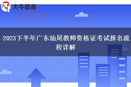 2023下半年广东汕尾教师资格证考试报名流程详解