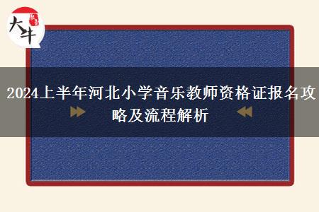 2024上半年河北小学音乐教师资格证报名攻略及流程解析