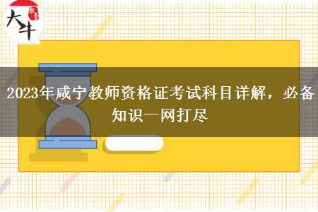 2023年咸宁教师资格证考试科目详解，必备知识一网打尽