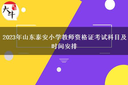 2023年山东泰安小学教师资格证考试科目及时间安排