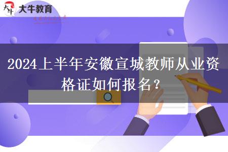 2024上半年安徽宣城教师从业资格证如何报名？