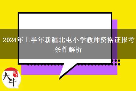 2024年上半年新疆北屯小学教师资格证报考条件解析