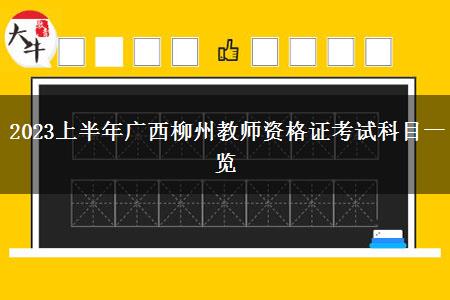 2023上半年广西柳州教师资格证考试科目一览