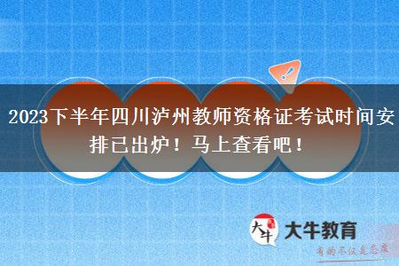 2023下半年四川泸州教师资格证考试时间安排已出炉！马上查看吧！