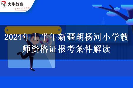 2024年上半年新疆胡杨河小学教师资格证报考条件解读