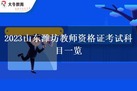 2023山东潍坊教师资格证考试科目一览