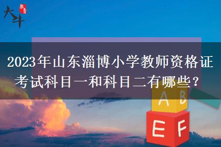 2023年山东淄博小学教师资格证考试科目一和科目二有哪些？