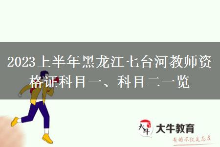 2023上半年黑龙江七台河教师资格证科目一、科目二一览