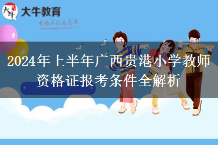 2024年上半年广西贵港小学教师资格证报考条件全解析