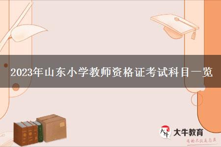 2023年山东小学教师资格证考试科目一览