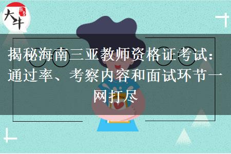 揭秘海南三亚教师资格证考试：通过率、考察内容和面试环节一网打尽