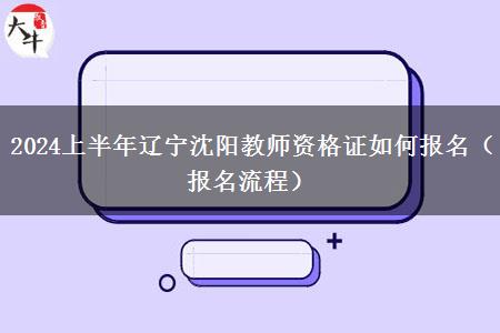 2024上半年辽宁沈阳教师资格证如何报名（报名流程）