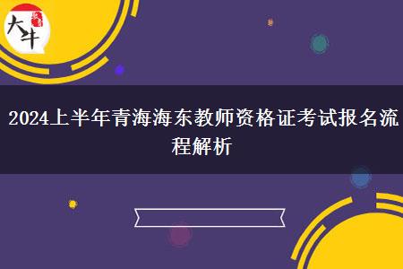 2024上半年青海海东教师资格证考试报名流程解析