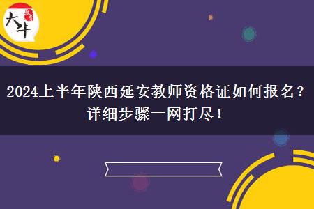 2024上半年陕西延安教师资格证如何报名？详细步骤一网打尽！