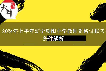 2024年上半年辽宁朝阳小学教师资格证报考条件解析