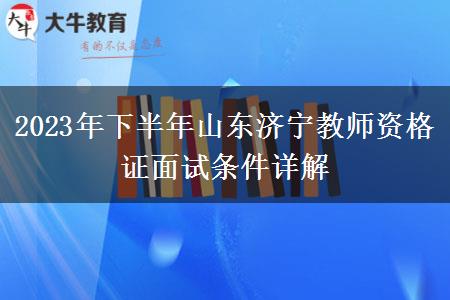 2023年下半年山东济宁教师资格证面试条件详解