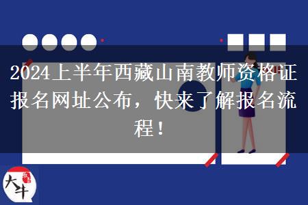 2024上半年西藏山南教师资格证报名网址公布，快来了解报名流程！