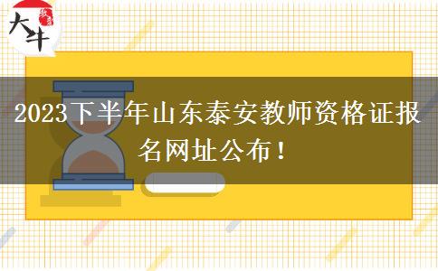 2023下半年山东泰安教师资格证报名网址公布！