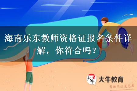 海南乐东教师资格证报名条件详解，你符合吗？