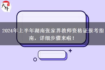 2024年上半年湖南张家界教师资格证报考指南，详细步骤来啦！