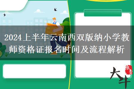 2024上半年云南西双版纳小学教师资格证报名时间及流程解析