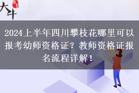 2024上半年四川攀枝花哪里可以报考幼师资格证？教师资格证报名流程详解！