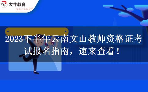 2023下半年云南文山教师资格证考试报名指南，速来查看！