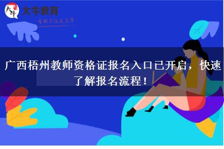 广西梧州教师资格证报名入口已开启，快速了解报名流程！