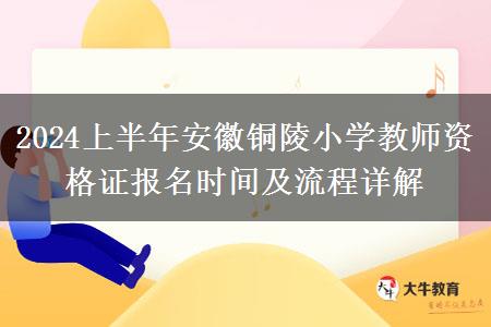 2024上半年安徽铜陵小学教师资格证报名时间及流程详解