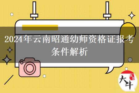 2024年云南昭通幼师资格证报考条件解析