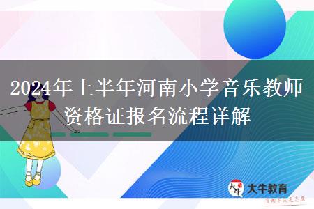 2024年上半年河南小学音乐教师资格证报名流程详解