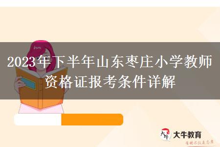 2023年下半年山东枣庄小学教师资格证报考条件详解