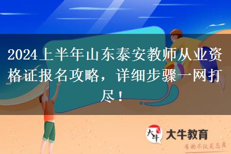 2024上半年山东泰安教师从业资格证报名攻略，详细步骤一网打尽！