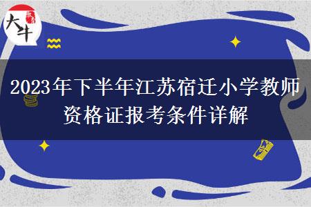 2023年下半年江苏宿迁小学教师资格证报考条件详解