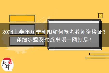 2024上半年辽宁朝阳如何报考教师资格证？详细步骤及注意事项一网打尽！