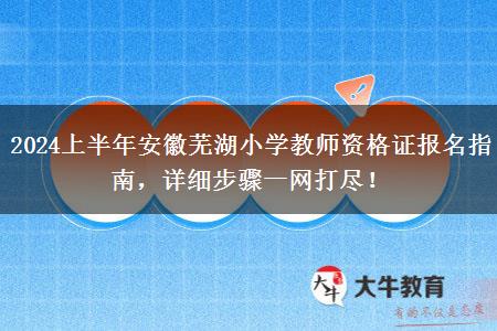 2024上半年安徽芜湖小学教师资格证报名指南，详细步骤一网打尽！