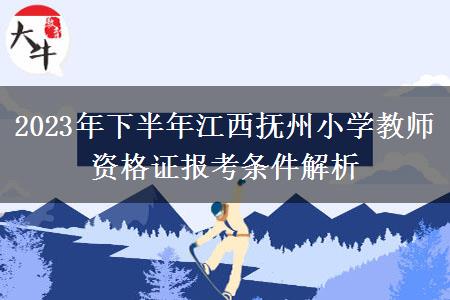 2023年下半年江西抚州小学教师资格证报考条件解析