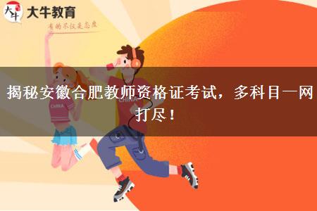 揭秘安徽合肥教师资格证考试，多科目一网打尽！