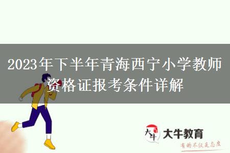 2023年下半年青海西宁小学教师资格证报考条件详解