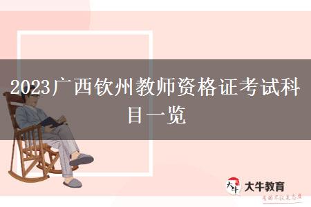 2023广西钦州教师资格证考试科目一览