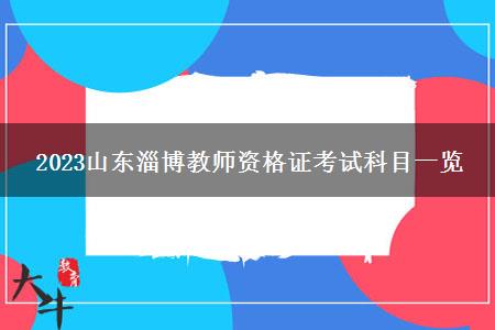 2023山东淄博教师资格证考试科目一览