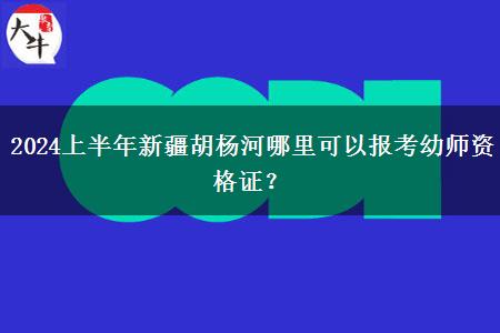 2024上半年新疆胡杨河哪里可以报考幼师资格证？