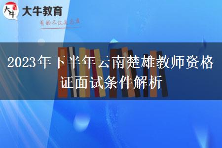 2023年下半年云南楚雄教师资格证面试条件解析