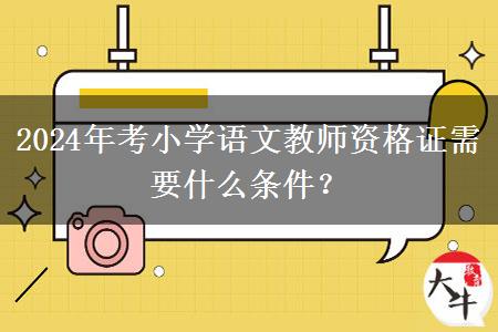 2024年考小学语文教师资格证需要什么条件？