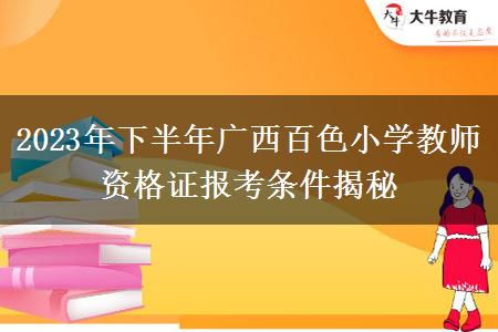 2023年下半年广西百色小学教师资格证报考条件揭秘