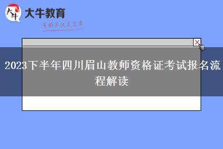 2023下半年四川眉山教师资格证考试报名流程解读