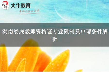 湖南娄底教师资格证专业限制及申请条件解析