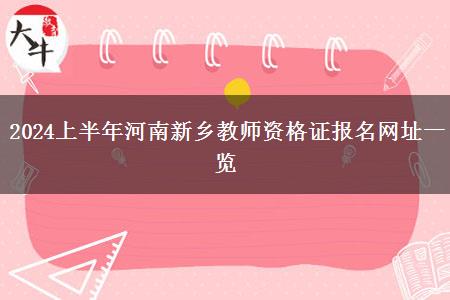 2024上半年河南新乡教师资格证报名网址一览