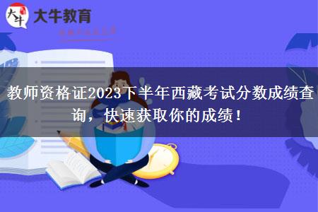 教师资格证2023下半年西藏考试分数成绩查询，快速获取你的成绩！