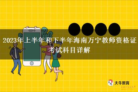 2023年上半年和下半年海南万宁教师资格证考试科目详解